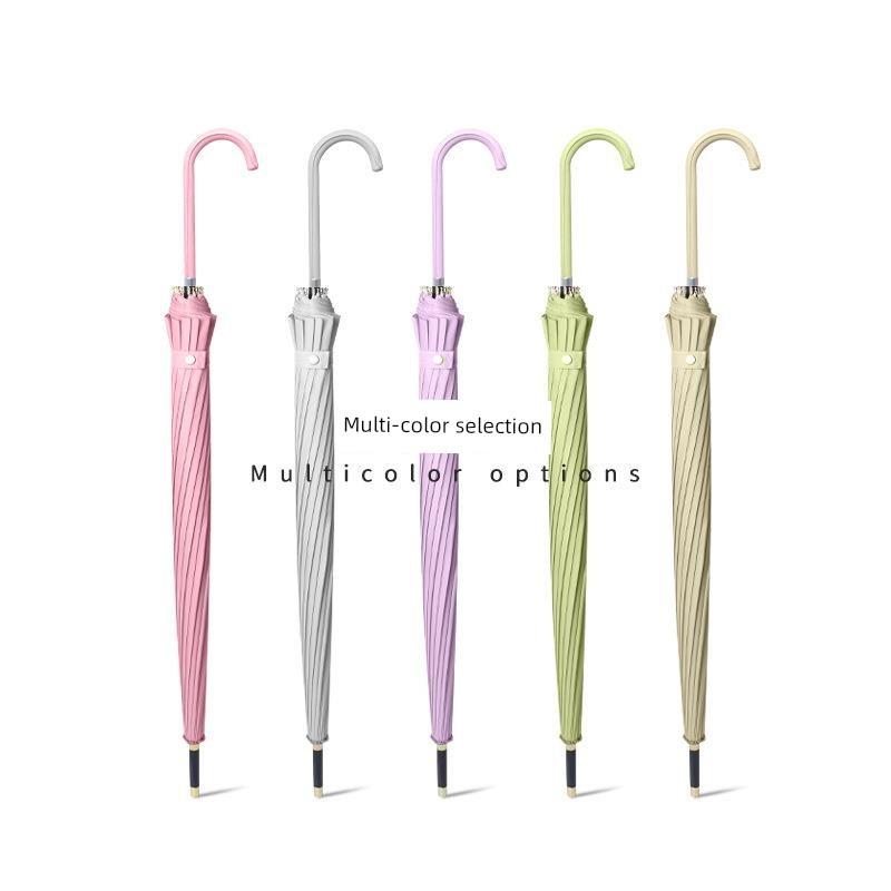 Ombrello Dritto Automatico Minimalista Stile Giapponese a 16 Stecche con Manico Lungo, Ombrellone e Ombrello Parasole per Uomini e Donne, Grande Dritto