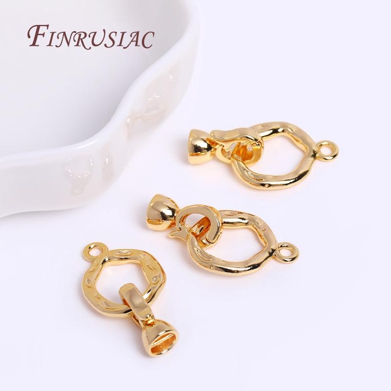 Inlaid Zircon Connector Bead Clasps Fastener DIY Jewelry Making,Classic 18K Gold Plated Pearl Clasps For Necklace Making