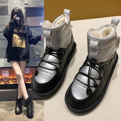 Women's Warm Snow Boots 2024 Winter New Fashion Outdoor Furry Waterproof Women Fur Short Boots Elastic Band Flat Ankle Boots