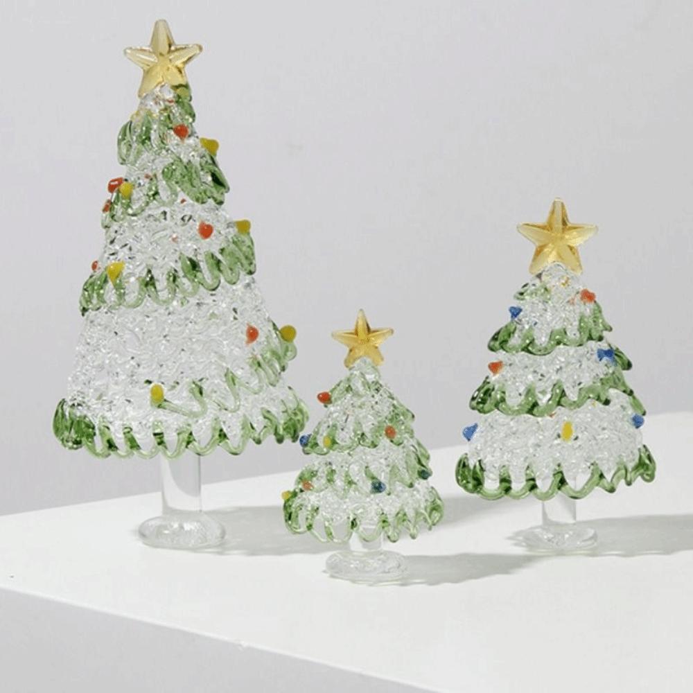 Brushed Glass Snowman Figurines Handcrafted Glass Christmas Decoration Party Supplies