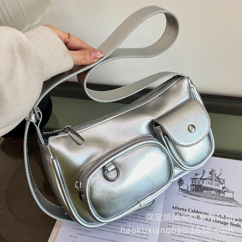 Bag Women's 2025 Spring and Summer New Korean Ins Niche Personalized Retro Shoulder Underarm Bag Crossbody Small Square Bag