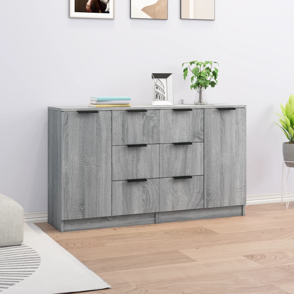 Sideboards 2 pcs Grey Sonoma 60x30x70 cm Engineered Wood