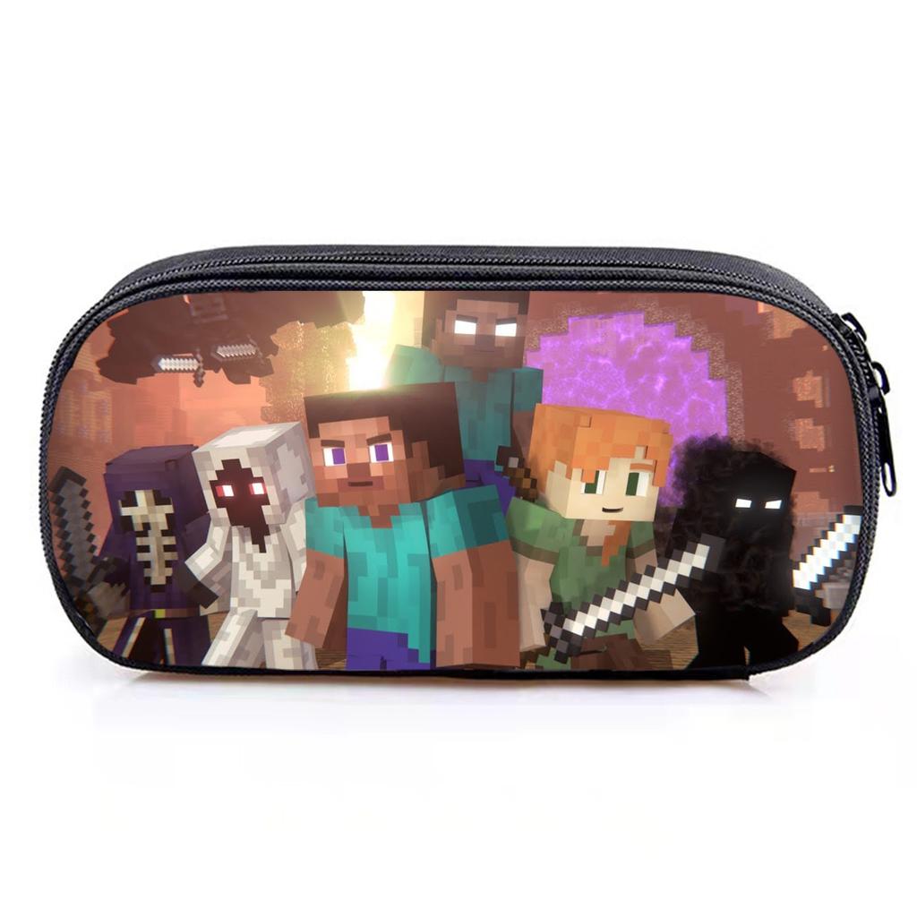 Minecraft Game Student Large Capacity Pencil Bag Stationery Bag Cartoon Pencil Bag Storage, Stationery Box