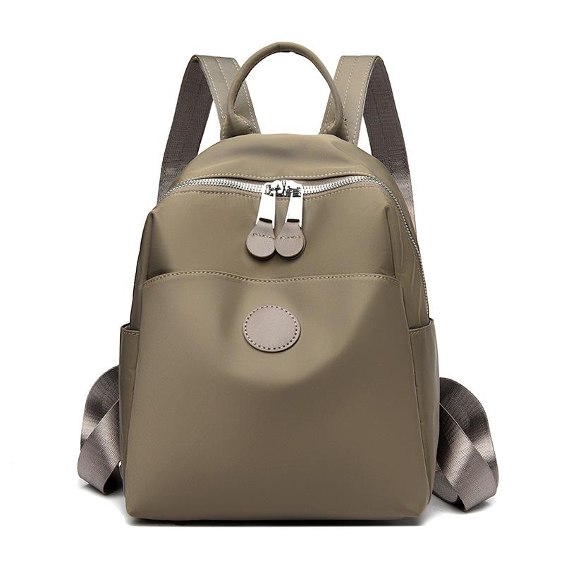 Spring Women's Fashionable Nylon Waterproof Travel and Commuting Small Backpack Simple Canvas Schoolbag
