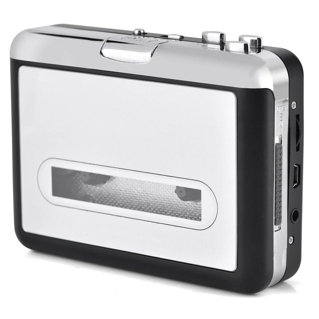 Portable Cassette Player with Tape Player Audio Cassette To MP3 Converter with Capture Audio Music Plug and Play Design for Old Mixtapes Headphones,
