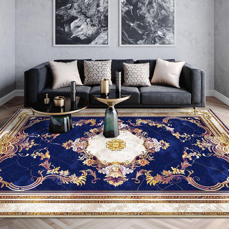 Persischer Stil Heimdekoration Luxus Wohnzimmer Teppich Fussel-frei Leicht zu reinigen Esszimmer Dekor Teppich Weich Faltbar Couchtisch Matte