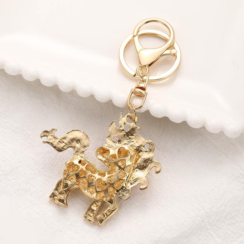 1PC Crystal Bags Decor Car keyrings for Women Rhinestone Elephant Horse Pendants Unicorn Keychain