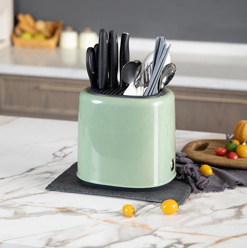 Multifunctional Kitchen Knife Holder with Removable Chopstick Container and Storage Rack for Organizing Knives and Kitchen Utensils one size зелёный