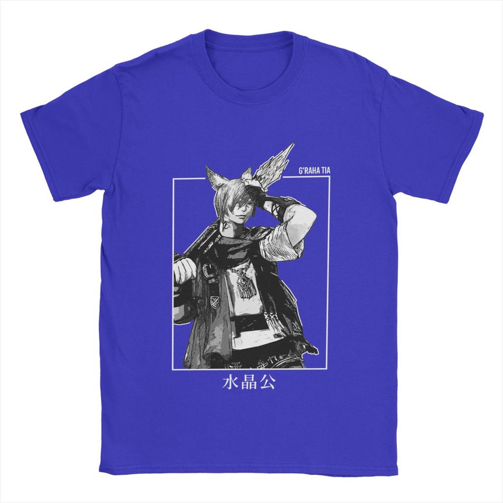Fantastische Final Fantasy FFXIV G'raha Tia Endwalker T-Shirts für Herren Reines Baumwoll-T-Shirt Kurzarm-T-Shirt Bedruckte Kleidung