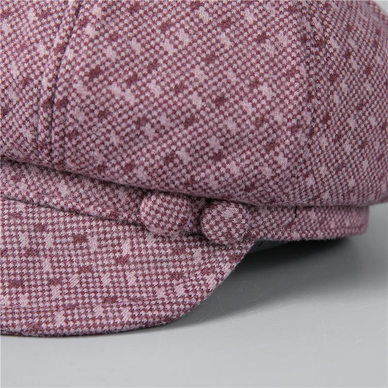 Winter Hat Ladies Beret Mom Plush Woolen Cap Autumn Warm Octagonal Winter Hat