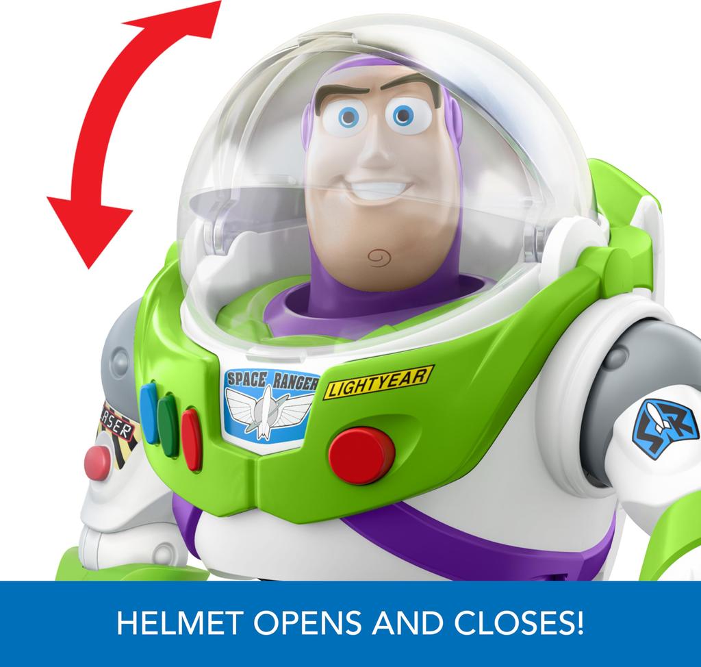 Mattel Disney & Pixar Toy Story Buzz Lightyear 12-inch Scale Action Figure Toy with Rocket, Phrases & 20 Sounds, Rocket Rescue Pack, Buzz Pack, HTR73