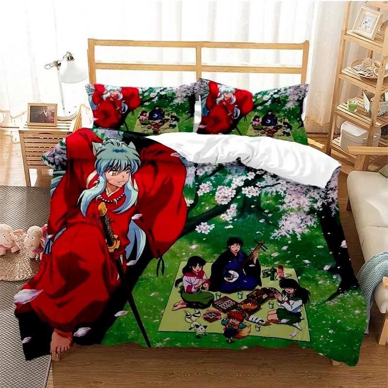 3D Printed Anime Inuyasha Duvet Cover Sesshoumaru Bedding Set and Double Twin Full Queen King Adult Kids Bedclothes Quilt Cover