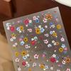 5D Nail Art Sticker Small Fresh Bee Flower Decoration Embossed Makeup Sticker Xiaohongshu Hot Nail Art Sticker