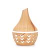 300ml Wood Grain Flat Mouth Humidifier with Touch Night Light - USB Mini Aromatherapy and Desktop Companion