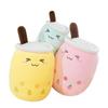 Kawaii Fruit Drink Plush Stuffed Soft Pink Strawberry Milk Tea Plush Boba Tea Cup Toy Bubble Tea Pillow Cushion Kids Gift