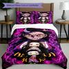 Set cuvertură de pilota 3 buc (1 * Husă de pilota + 2 * Față de pernă, Fără Miez), Set de așternut cu imprimeu Demon Slayer, Decor pentru dormitor, Pentru toate anotimpurile, Cadou de ziua de naștere