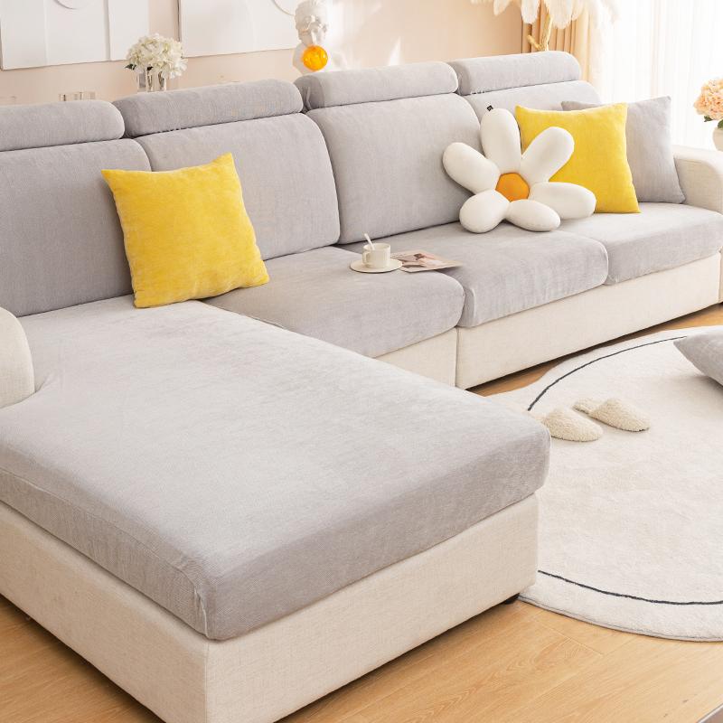 

Однотонный минималистичный современный чехол для дивана универсален круглый год, не скользит, грязеотталкивающий, подходит для домашних животных и машинной Three Seat Cover L светло-серый