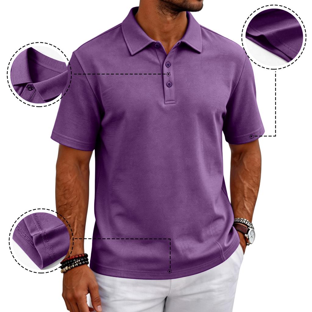 Men’s Casual Polo Shirt Short Sleeve Breathable Classic Fit Top for Everyday Outdoor Wear mens polo shirts short sleeve golf polos for men