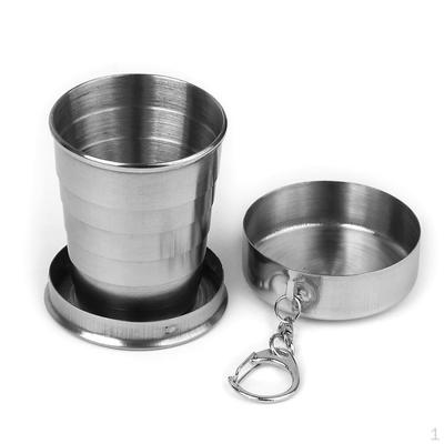 Taza plegable de acero inoxidable para viajes, camping y senderismo.