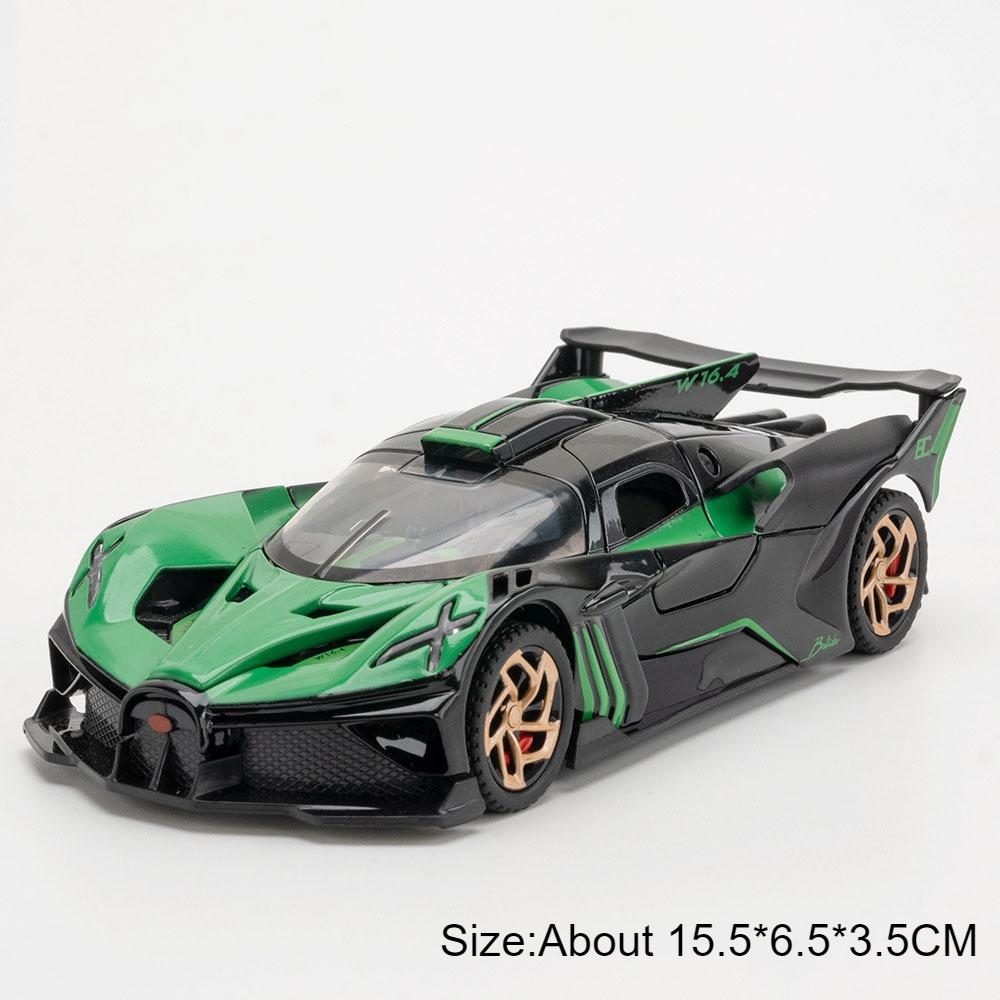 1:32 Scale Divo Bolide Sports Car Model Toy Metal Die-cast Music Light Pull Back Doors Opened Vehicle Models Boys Birthday Gifts