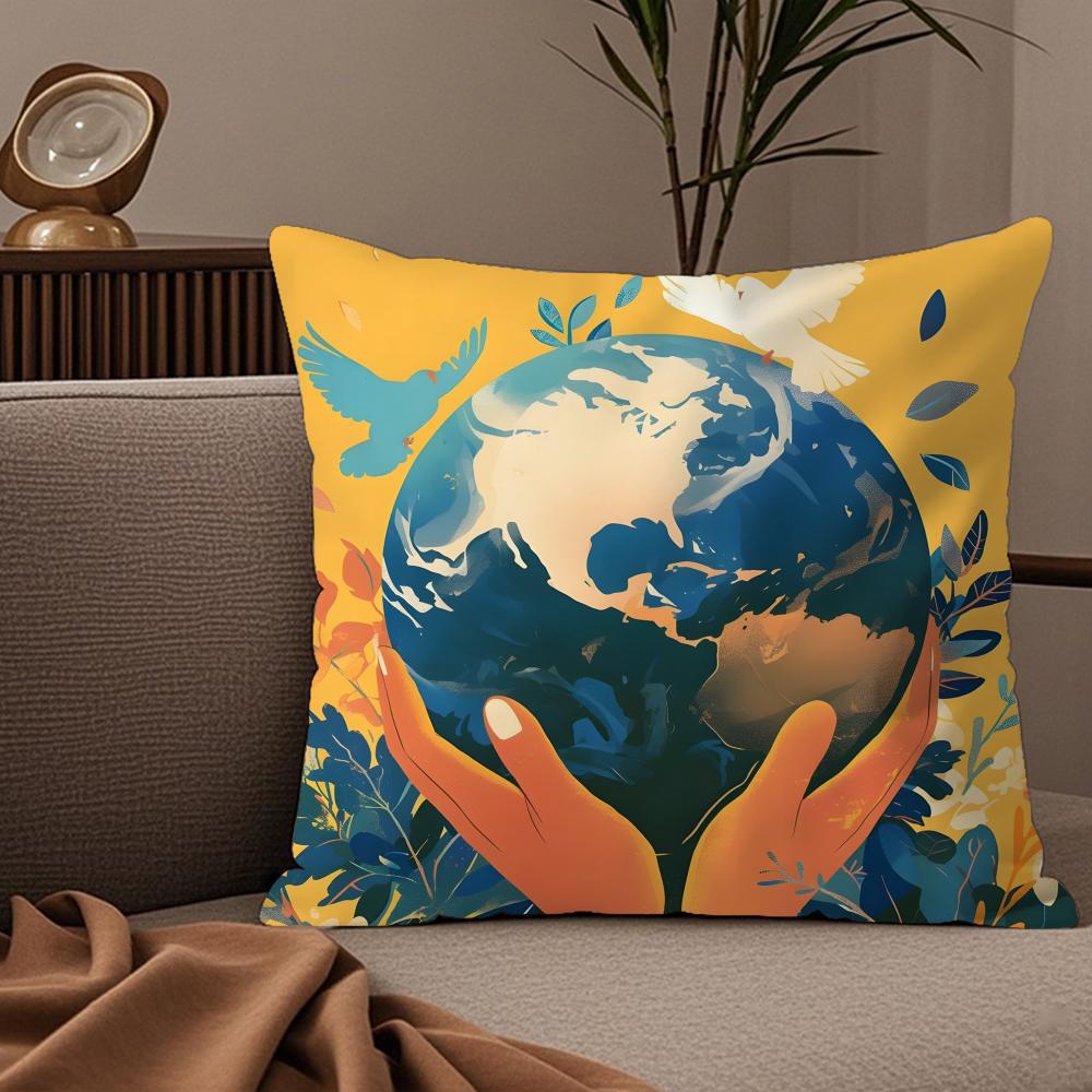 Symbol Of Peace And Hope Pillow Case Silky Elegant Comfort Sofa Bed Invisible Zipper