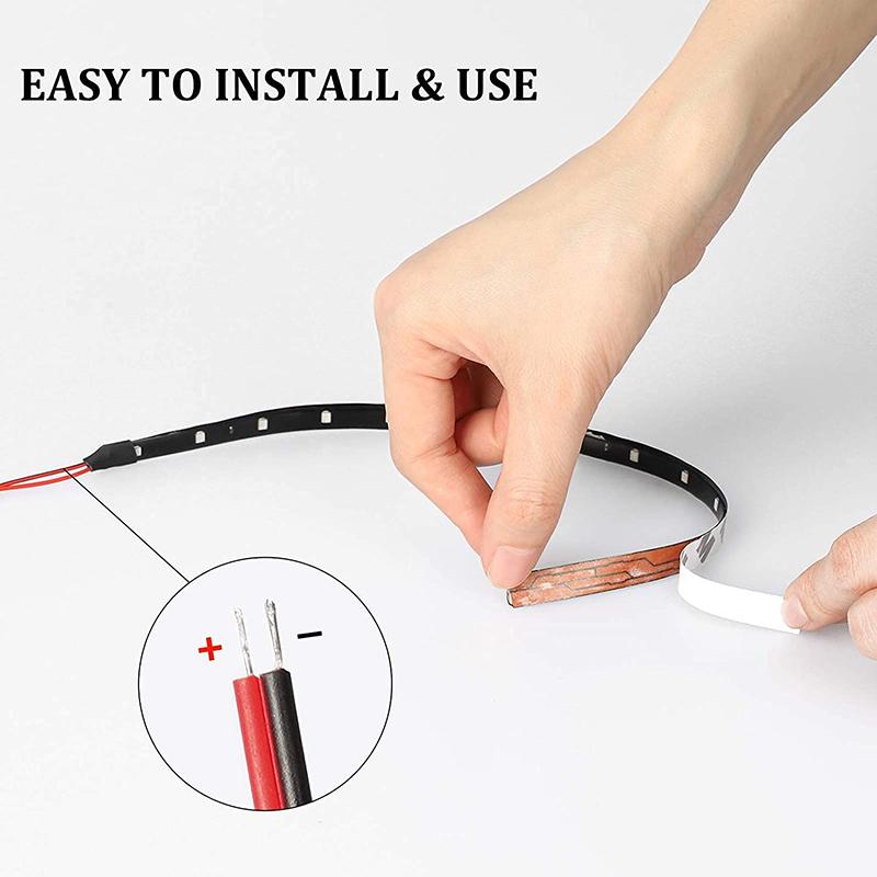 1/4/10 PCS 30CM LED Decoration Atmosphere Strip Lights DRL 12V 12SMD Waterproof Car Interior Exterior Styling Flexible Lamps