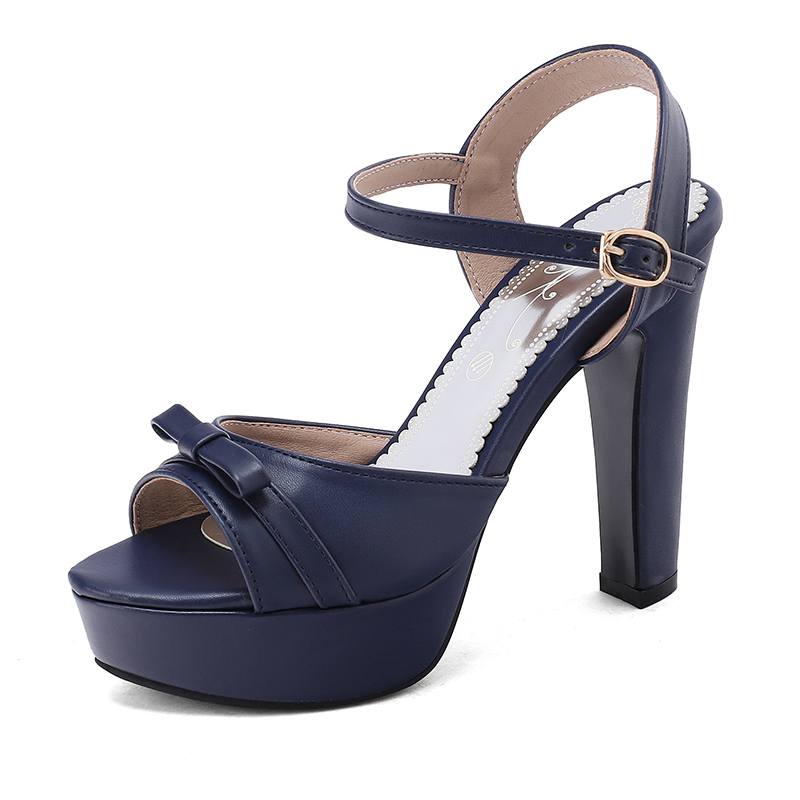 Krazing Pot Polyurethane Super High Heels Summer Size 43 Size 42 Size 50 Butterfly-knot Women Peep Toe Sandals