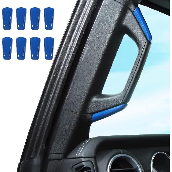 

8PCS Red A&B Pillar Grab Handle Trim Cover Overlay Fit for 2018-2023 Jeep Wrangler JL JLU & Gladiator JT синий