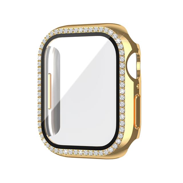 Glass+Watch Cover for Apple Watch 49mm 45mm 44mm 41mm 38mm 40mm Bling Case Diamond Bumper Protector for iwatchSE 8 9 7 6 5 4 3 2