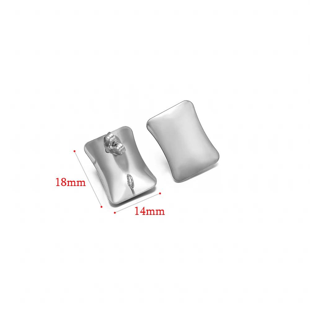 

10pcs Stainless Steel Spot Circle Rhombus Stud Posts with Jump Rings for DIY Drop Big Earrings Making Charms Jewelry Accessories