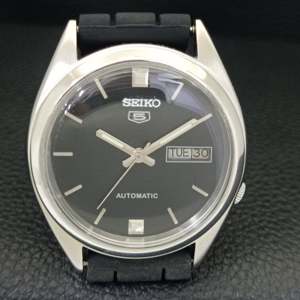 Seiko 5 AUTOMATIC JAPAN MENS 7009A VINTAGE BLACK COLOR DIAL WATCH A702342-5 R124-a702342