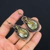 Golden Rutile Jewelry, 999 Copper Wire Wrapped Earrings, Handmade Gemstone Jewelry Earrings For Memorial Day
