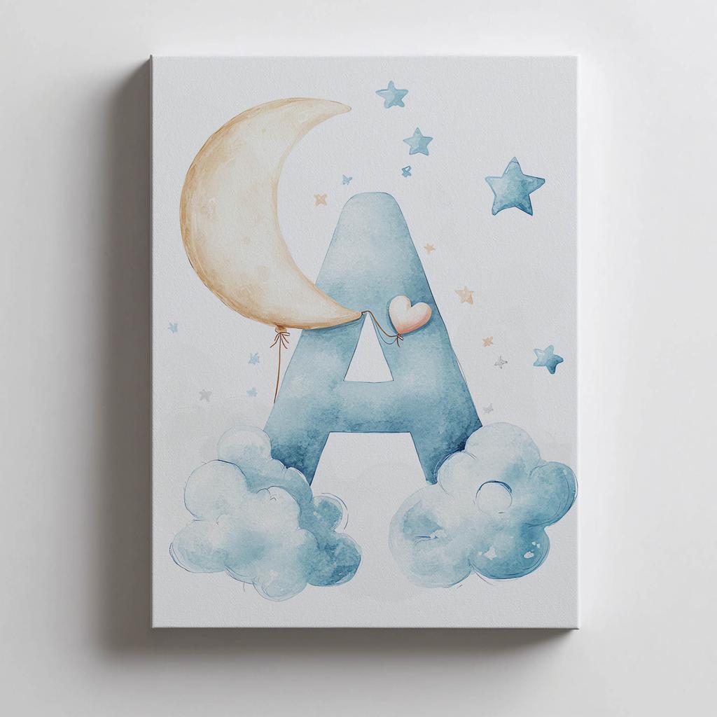 Plakat Litera "A" W Chmurach Plakat Litera "A" W Chmurach, 30X40 Cm, Bez Ramy, Płótno Premium Na Blejtramie