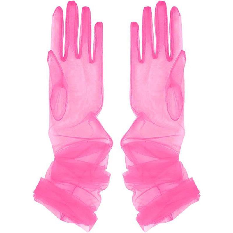 Černé krajkové svatební rukavice: Dlouhé síťované svatební doplňky pro ženy