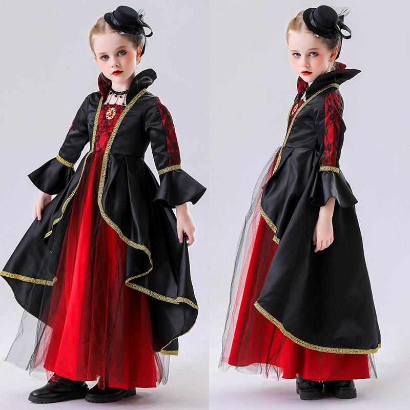 Kinderen Halloween Vampier Heks Kostuum Meisjes Cosplay Feest Optreden Outfit