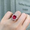 Jewelry Popular Retro Simulation Color Treasure Rose Gold Ruby Ring Main Stone 14 * 14