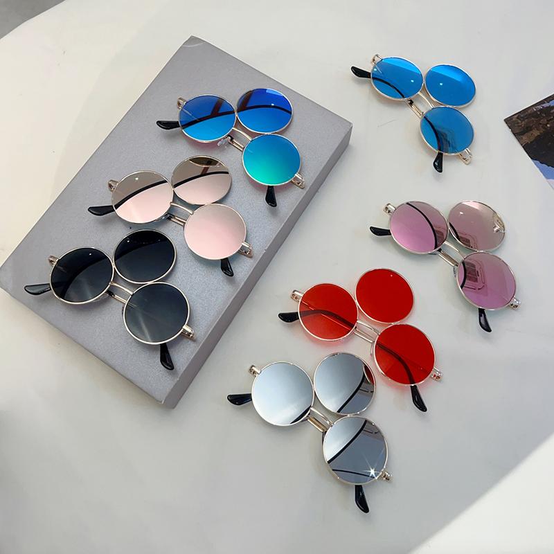 New Trendy Y2K Hip Pop Funny Shades Women Ins Brand Design Decor Sunglasses Retro Round Metal Travelling Sun Glasses