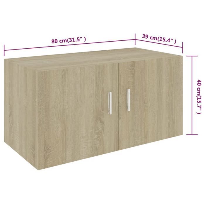 VidaXL Armoire murale Chêne sonoma 80x39x40 cm Bois d'ingénierie 802798