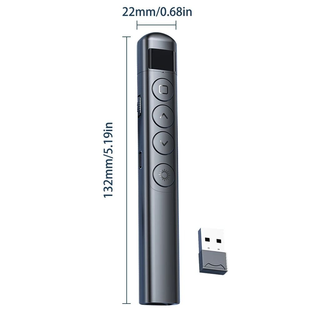 USB Connection Laser Slide Pointer LCD Display Slide Advancer Wireless Presenter Office Work