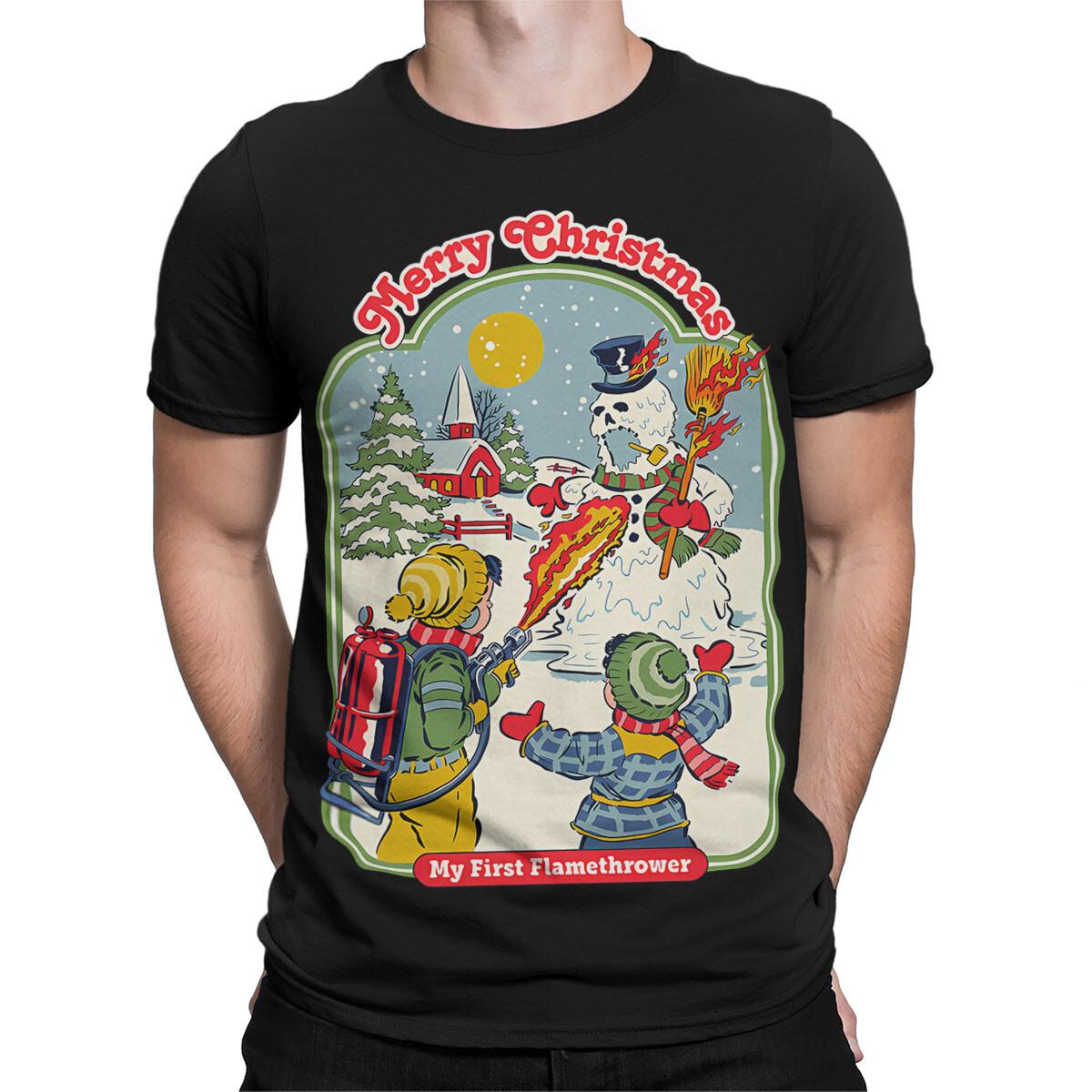 My First Flamethrower 90s Bold Statement 100% Cotton T-shirt Mens Tees Top #SR#T433 S