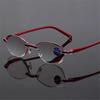 Fashion Women Ultralight Rimless Reading Glasses Classic  Anti Blue Light Eyeglasses Ladies Presbyopia Eyewear 0 To +4.0