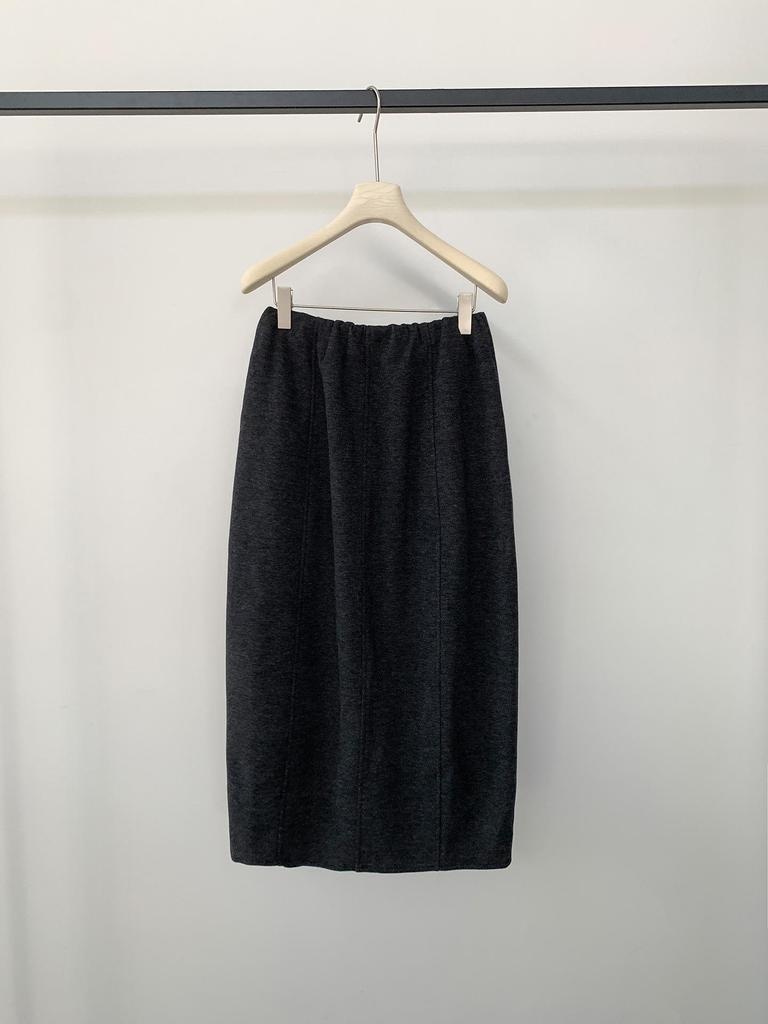 Qiumeng DT Étoile Soft Knit Midi Skirt: Women's High-Waist Slimming Drape (2025 Collection)