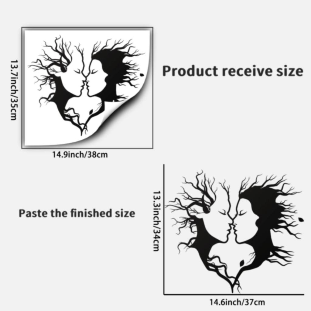 Black & White Art Stickers: Self-Adhesive Beautification for Bedroom, Living Room, Ceiling Decor