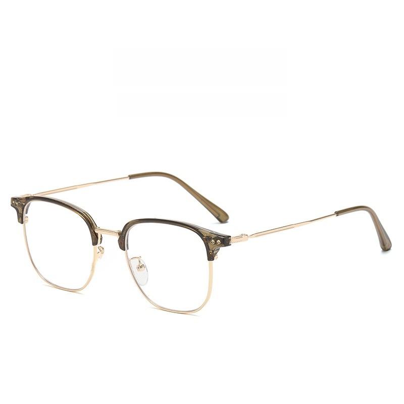 Retro Square Eyeglass Frame For Women With Blue Light Blocking Resin Material Stylish Design For Office Use