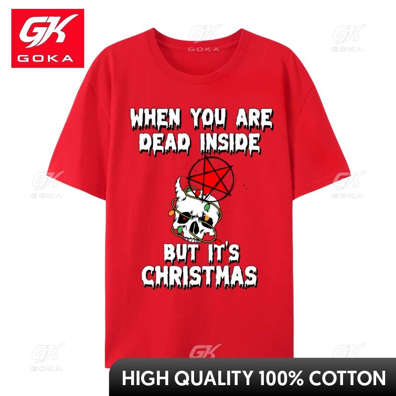 When You Are Dead Inside But It Is Christmas Skull Star Alt TShirts Unisex Funny TShirts Adult Cotton Tshirt S