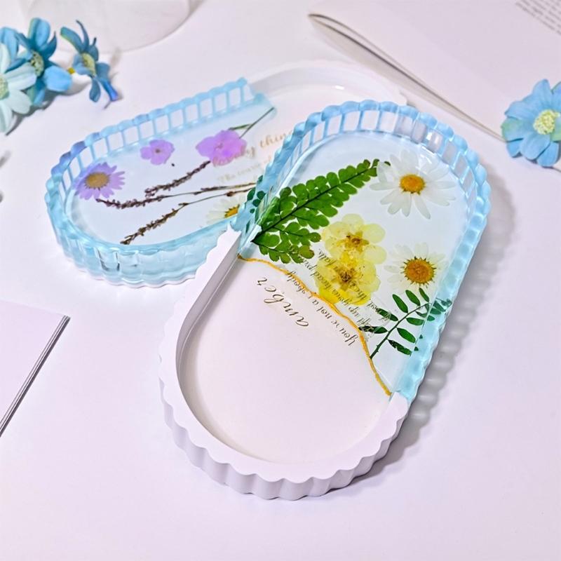 Handcraft Own Resin Tray with This Flower Sturdy Silicone Mould Portable Accessory for Jewelry Dishes and Art Projects
