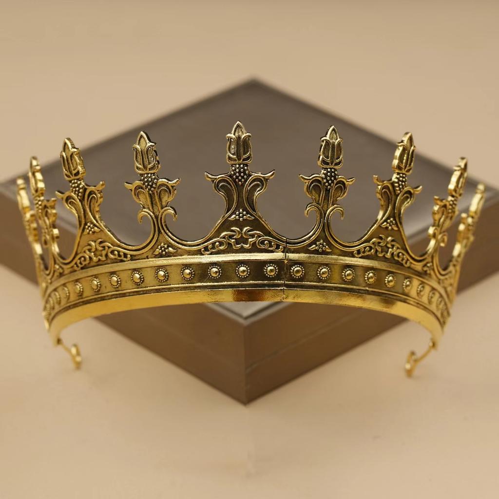 Luxurious King'S Crown Unisex Bar Mitzvah Crown Suitable Partie Banquet Photography Men Women'S Fashion Jewelry Hair Accessories