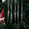 5/12Pcs Acrylic Christmas Hanging Pendants Snow Beads Star Xmas Tree Embellishment  for Christmas
