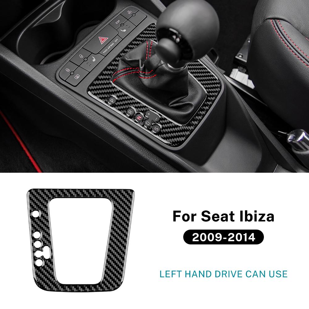 Real Soft Carbon Fiber Sticker For Seat Ibiza 6j 2009 2010 2011 2012 2013 2014 LHD Car Gear Shift Panel Trim Accessories