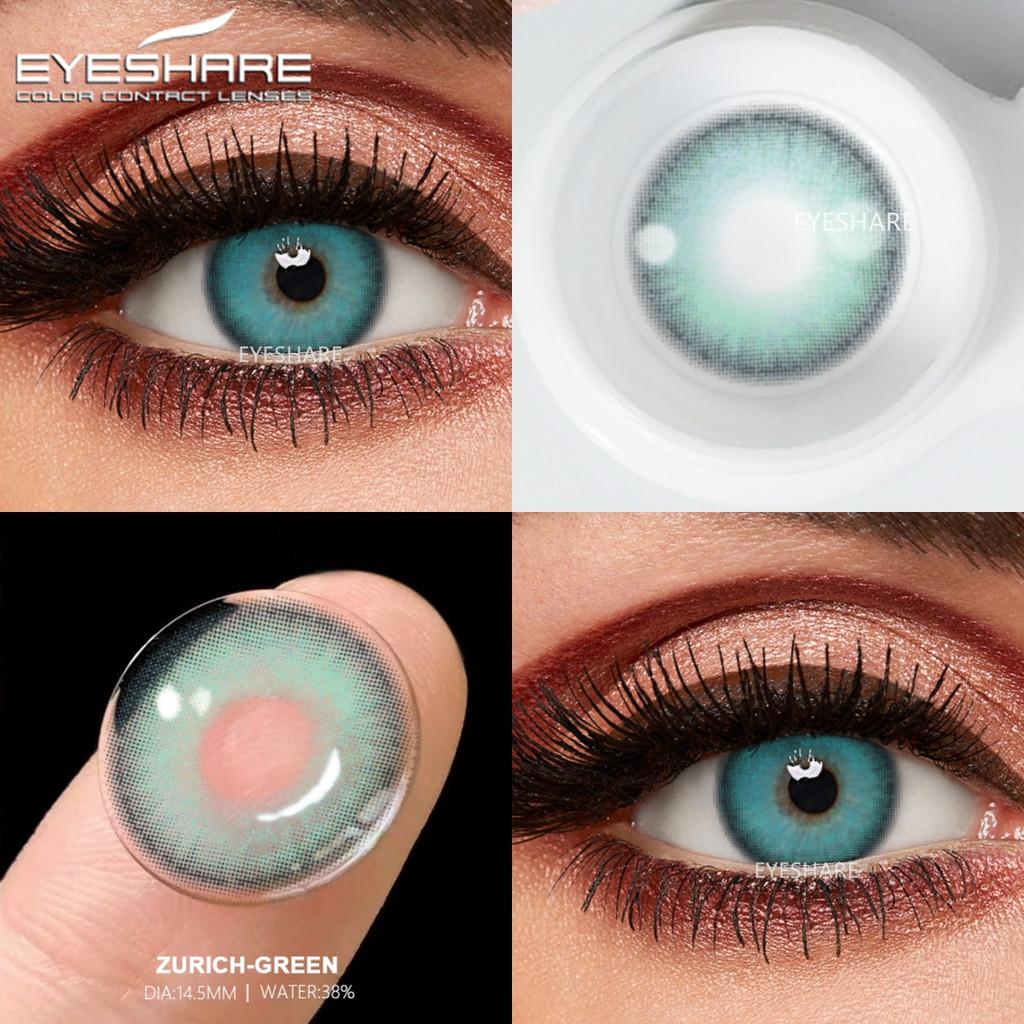 Eyeshare 2 buc = 1 pereche Lentile de contact colorate pentru ochi Ochi albaștri Lentilă de culoare Lentilă roșie Lentilă naturală anuală 14,2 mm